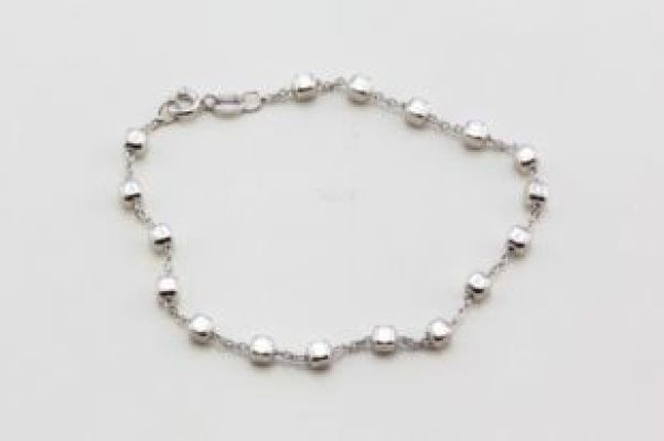 Bijoux d'Inde et de Birmanie - Flexible Silver Cube Bracelet