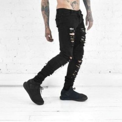 Black Skinny Slim Fit Distressed Ripped Destroyed Jeans