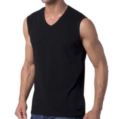 Loose Fit V-Neck Sleeveless Tank Top Stretch Cotton 9070