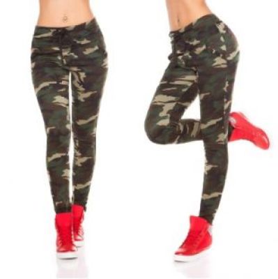 Jany - Women's Military-Look Khaki Jogging Pants