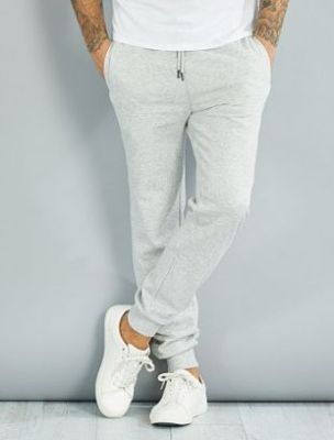 Kiabi - Men's Fleece Sport Jogger Pants Light Heathered Grey