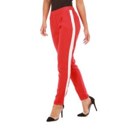 La Modeuse - Red Stripe Jogger Pants