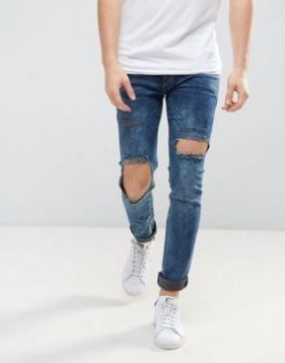 Religion - Stretch Super Skinny Open-Knee Jeans