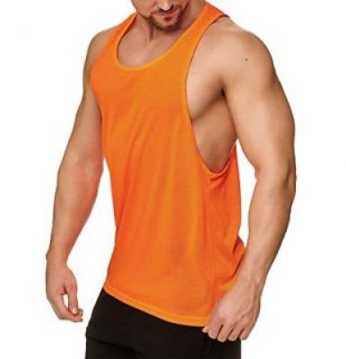 Work Hard - Neon Orange Tank Top