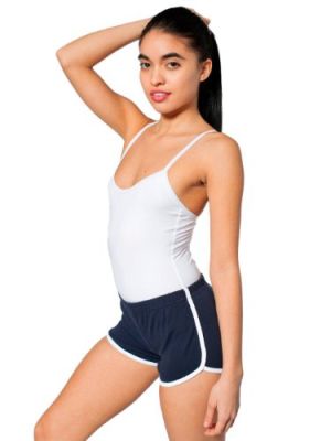 American Apparel Women's Interlock Running Short Size XS Navy/White
