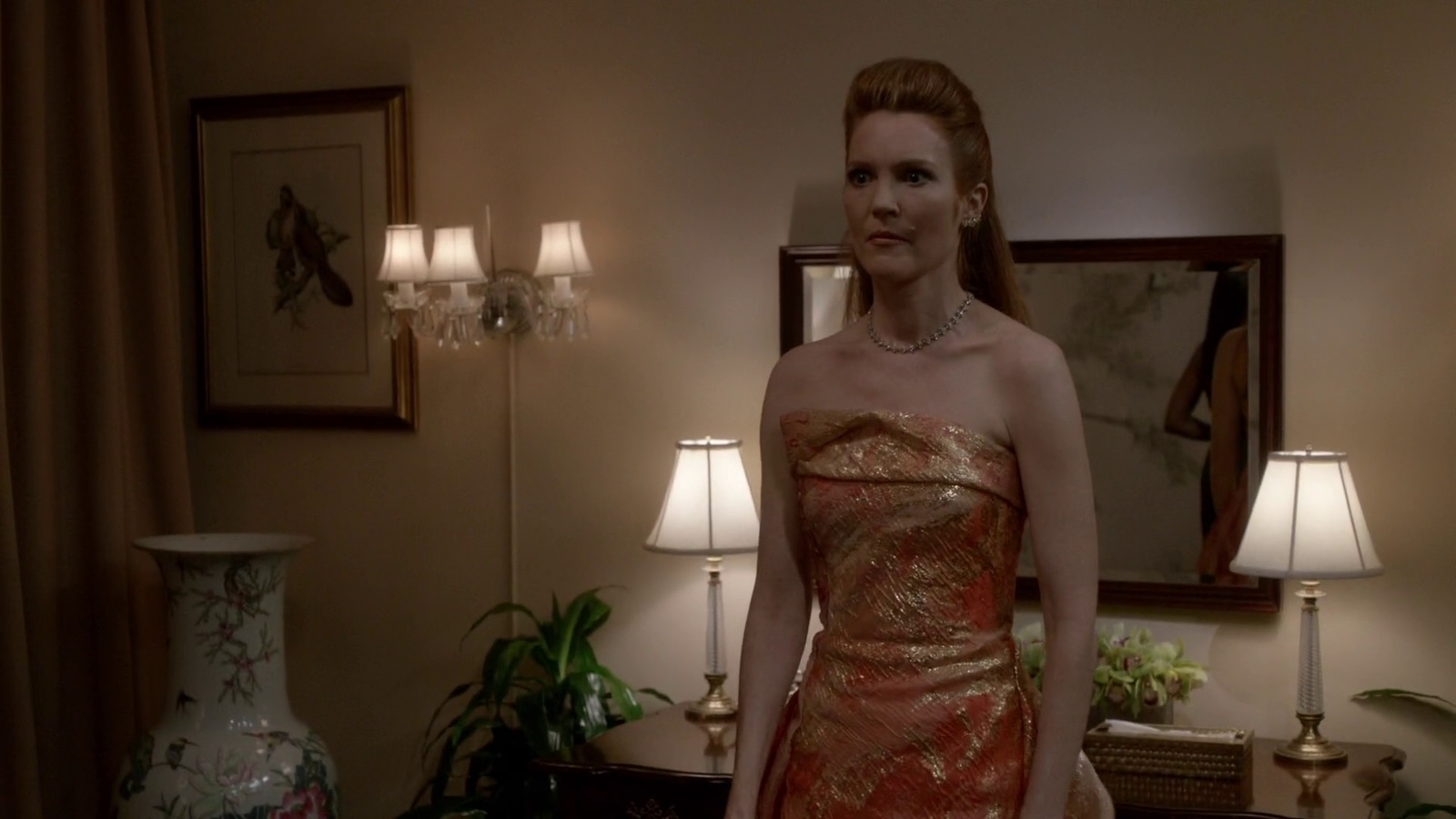Abby Whelan's Fall 2015 Strapless Metallic Gown on Scandal