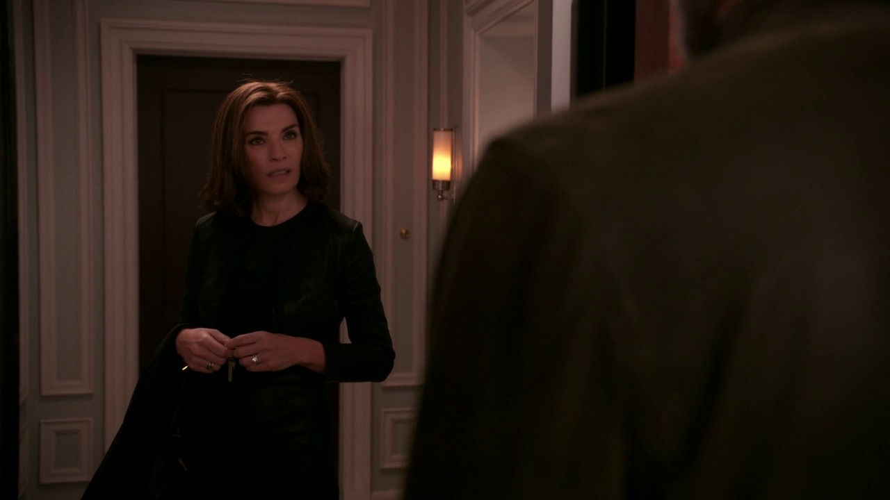 Alicia Florrick's Leather Sheath Dress on The Good Wife