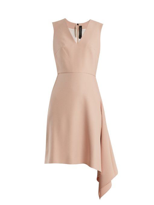 Aylsham V-neck draped crepe dress