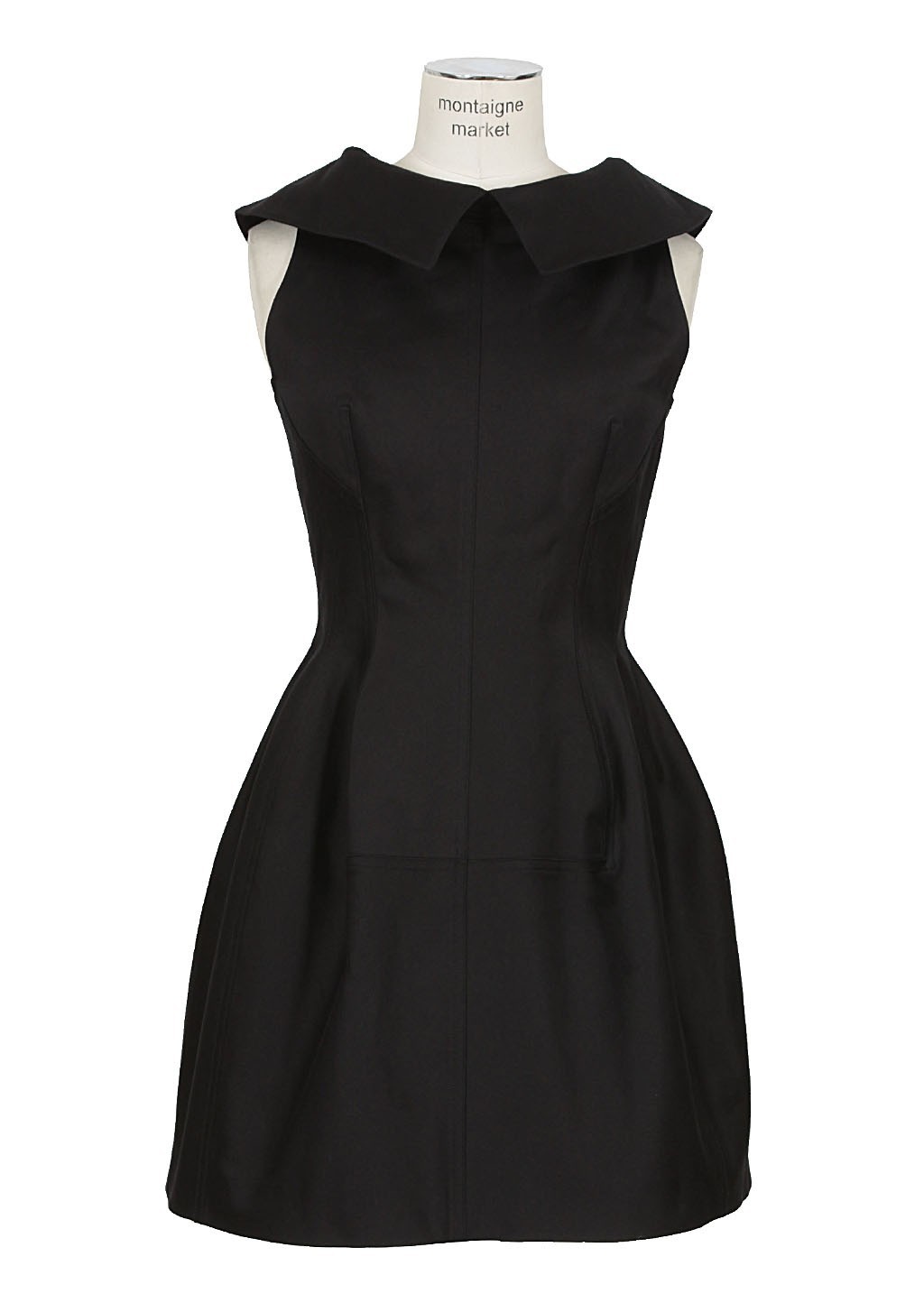 black puffball dress