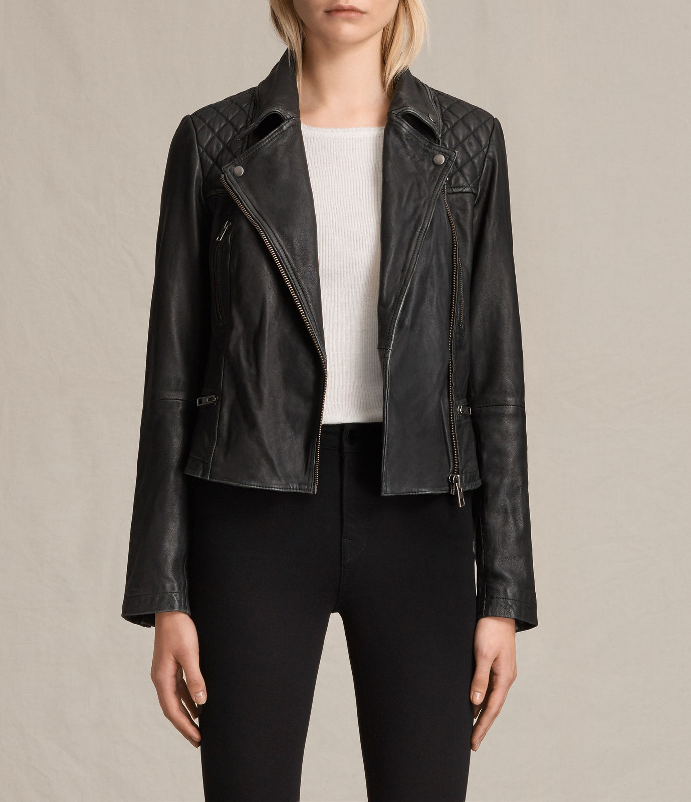 Cargo Leather Biker Jacket