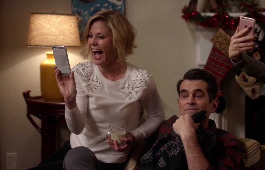 Claire Dunphy's Snow Crystal Pullover Sweater, White on Modern Family