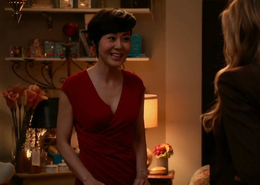 Karen Kim's Cool Wool Jersey Draped Surplice Dress on Mistresses