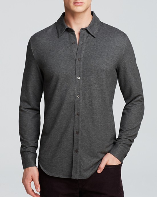 Long Sleeve Button Front Polo