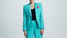 One-Button Jennison Suit Jacket, Cashmere Jersey Tank & Dalphine Cuffed Wide-Leg Pants