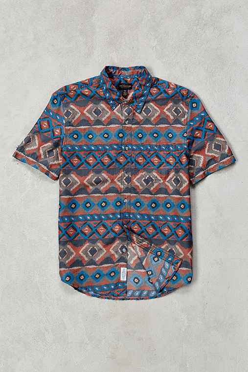 Painted Ikat Short-Sleeve Button-Down Shirt
