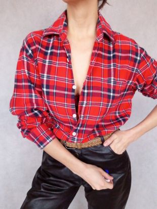 Bluewear Rough Workwear - Vintage Plaid Flannel Shirt