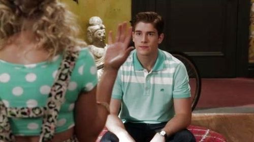 Walt Reynolds's Signature Yoke-Stripe Piqué Polo on The Carrie Diaries