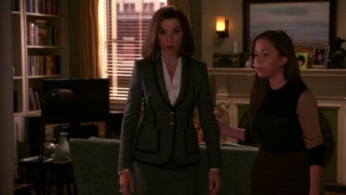 Alicia Florrick's Piped Tweed Jacket on The Good Wife