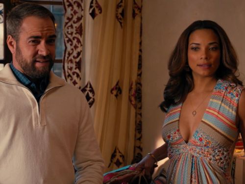 April Malloy's Braided Striped Floral Printed Maxi Dress on Mistresses