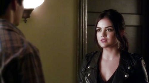 Aria Montgomery's Leather Jacket With Zips on Pretty Little Liars