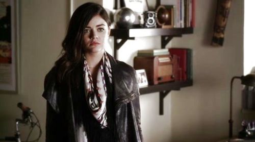 Aria Montgomery's Rohm Faux Leather Jacket on Pretty Little Liars