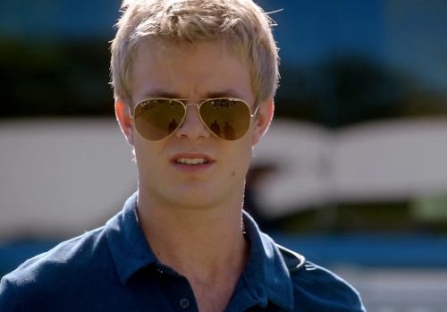 Caleb Haas's Original Aviator Sunglasses, Gold/Yellow on Quantico