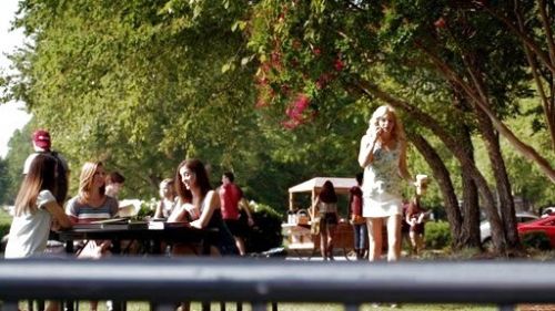 Caroline Forbes's Desert Rain Tie Dye Tank on The Vampire Diaries