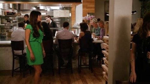 Cece Parekh's Green V Neck Sleeveless Ruffles Bandeau Dress - on New Girl