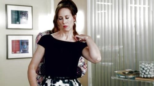 Diana Trout's Short Sleeve Animal-Print Ball Gown on Younger