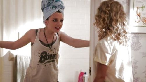 Dorrit Bradshaw's Bowie Stars Asymmetric Racer Tank on The Carrie Diaries