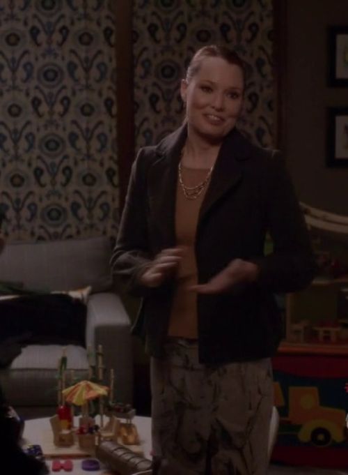 Dr. Penny Blake's 'Phereniki' Print Silk Skirt on Grey's Anatomy