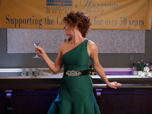 Evelyn Powell's Green One Shoulder Gown on Devious Maids