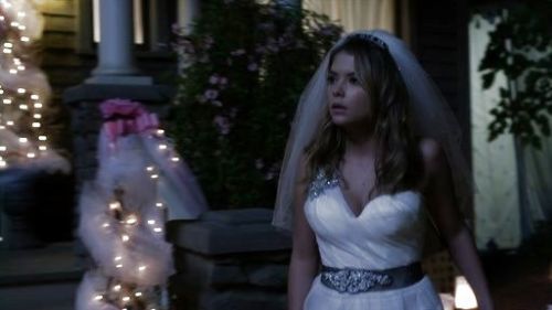 Hanna Marin's One Shoulder Crystal Applique Gown on Pretty Little Liars