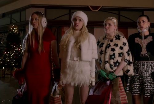 Hester Ulrich's Stars Mini Faux Fur Cape Co-ord on Scream Queens