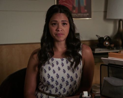Jane Villanueva's Crisscross-Back Floral Dress on Jane the Virgin