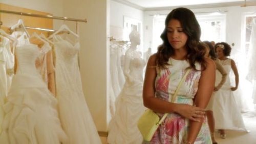Jane Villanueva's Palm Tree Print Skater Dress on Jane the Virgin