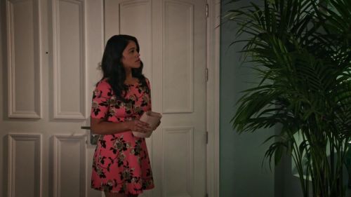 Jane Villanueva's Rose Print Skater Dress on Jane the Virgin