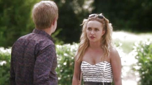 Juliette Barnes's Molly Strapless Dress in Graphite Clone on Nashville