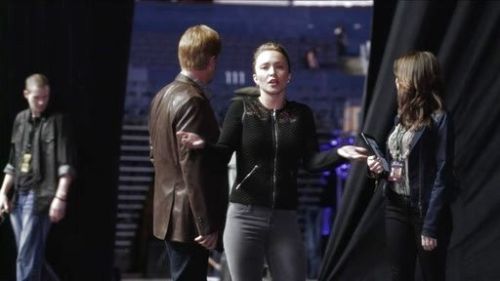 Juliette Barnes's Quilted Lace-Panel Jacket on Nashville
