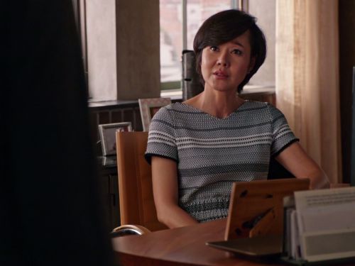 Karen Kim's Grey Striped Dress on Mistresses