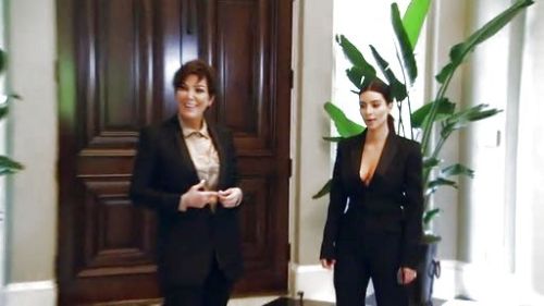 Kim Kardashian's Double Breasted Leather Blazer on Keeping Up With The Kardashians