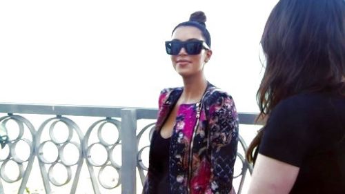 Kim Kardashian's Multicolor Biker Jacket on Kourtney and Kim Take Miami