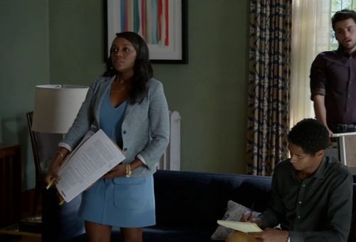 Michaela Pratt's Sleeveless V-Neck Dress on How to Get Away With Murder