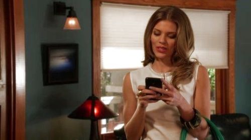 Naomi Clark's Beaded Cotton-Blend Top on 90210
