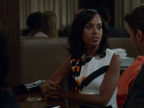 Olivia Pope's Floral-Embroidered Asymmetric Crepe Dress on Scandal