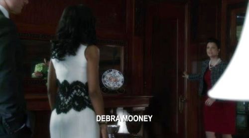Olivia Pope's Ivory Dress With Black Lace Waist on Scandal