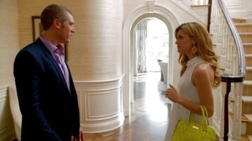 Paige Collins's Cedar Street Perforated Maise Satchel on Royal Pains