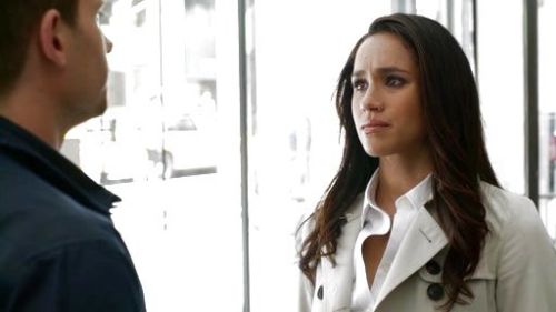 Rachel Zane's Beige Leather Contrast Point Toe Pumps on Suits