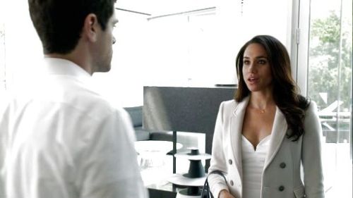 Rachel Zane's white peplum Top on Suits