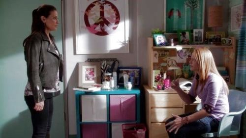 Regina Vasquez's Suede Biker Jacket on Switched At Birth